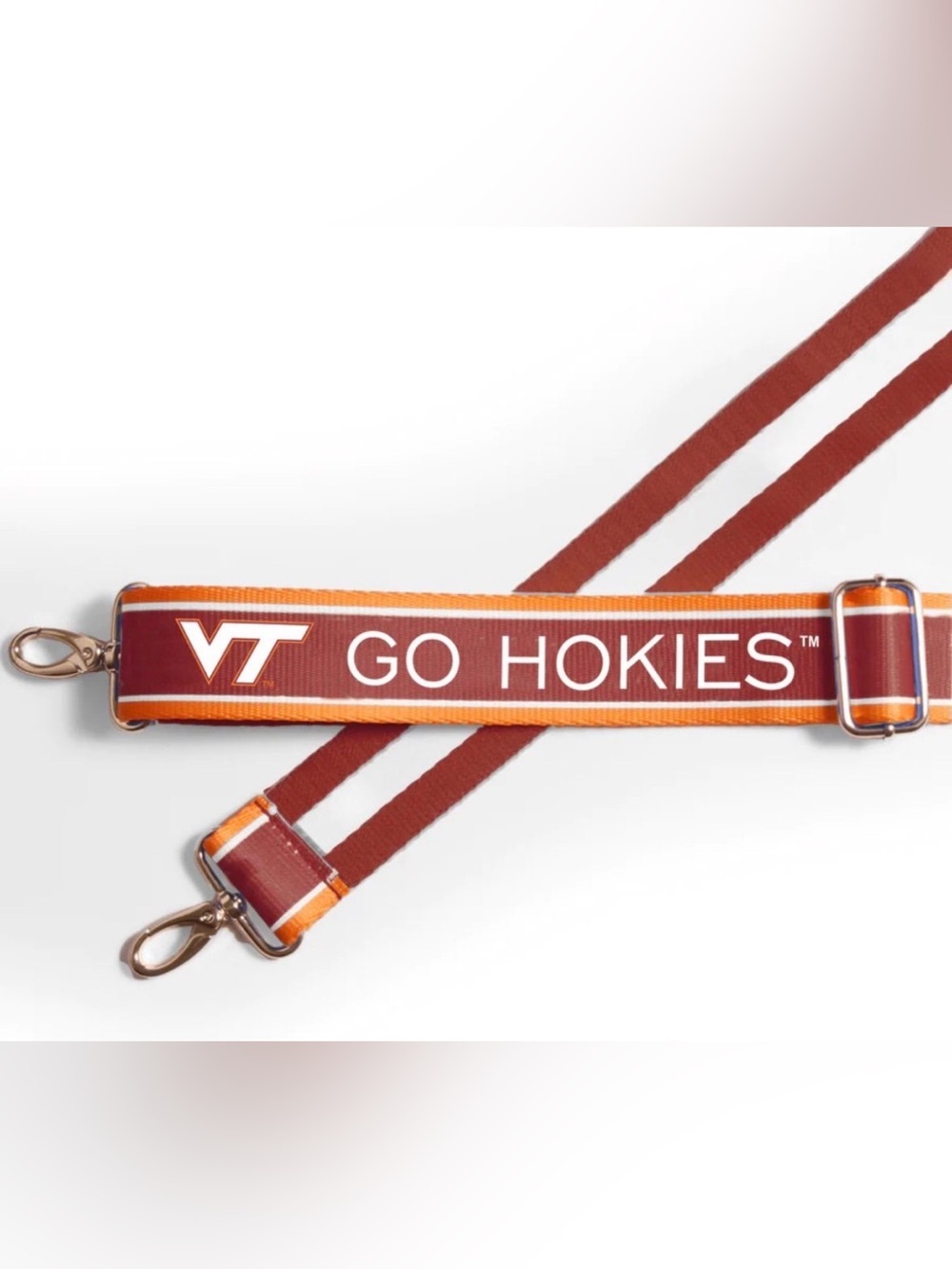 Virginia Tech GO HOKIES Adjustable Purse Strap Maroon and Orange